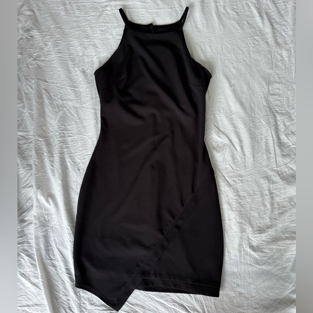 Iz Byer Black Asymmetrical Dress